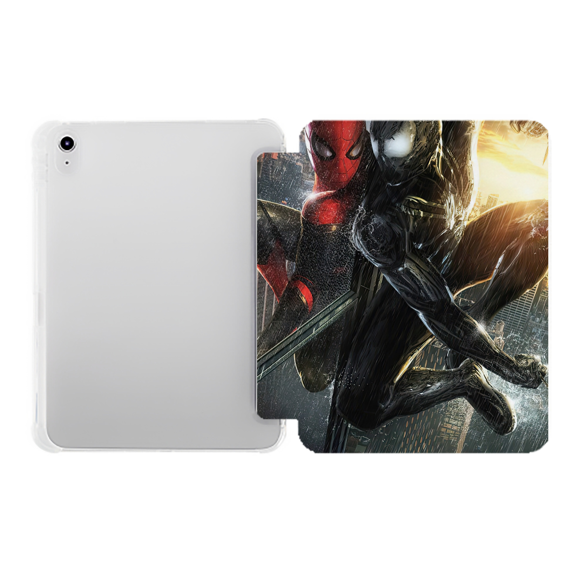 （画像用） Spider Man スパイダーマン IPad ケース ペン収納付き 三つ折りスタンド PUレザー×シリコン 対応機種9.5/10.5/10.9インチ